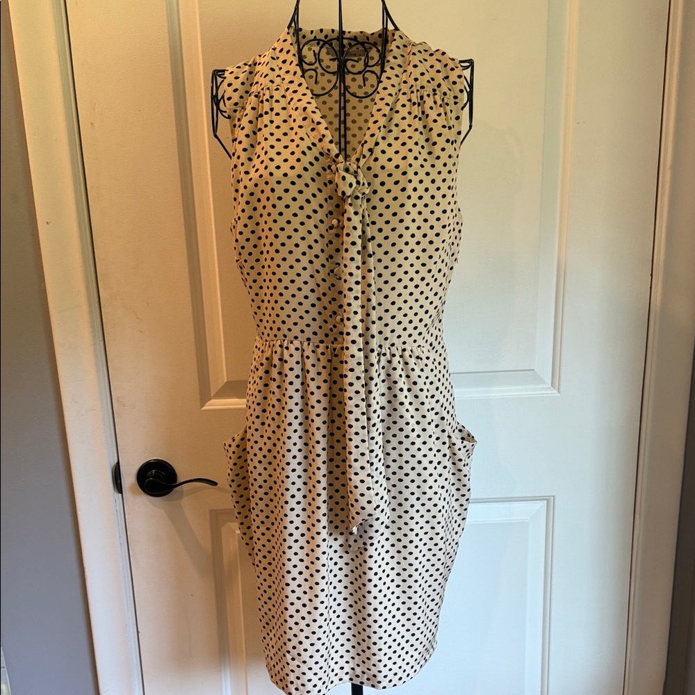 Darling London polkadot sleeveless necktie dress